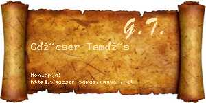 Gácser Tamás névjegykártya
